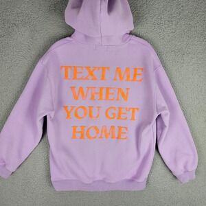Lonely Ghost Hoodie Womens Large Fleece Lined Text Me When You Get Home